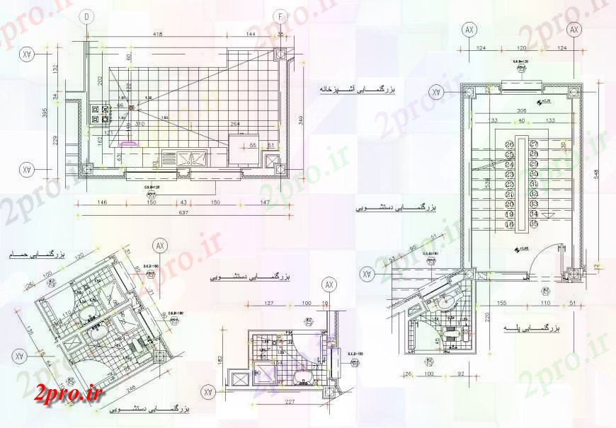 دانلود نقشه حمام مستر توالت و پله طراحی  (کد135190)