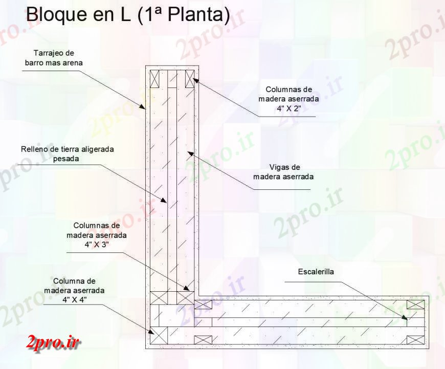 دانلود نقشه جزئیات پله و راه پله  بلوک طول بخش  طراحی (کد135231)