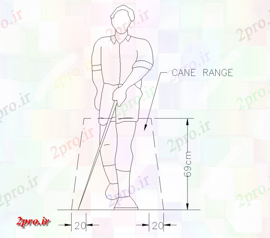 دانلود نقشه بلوک افراد مردم را با بازی از عصا وسیعی فرد جزئیات مسدود (کد135274)