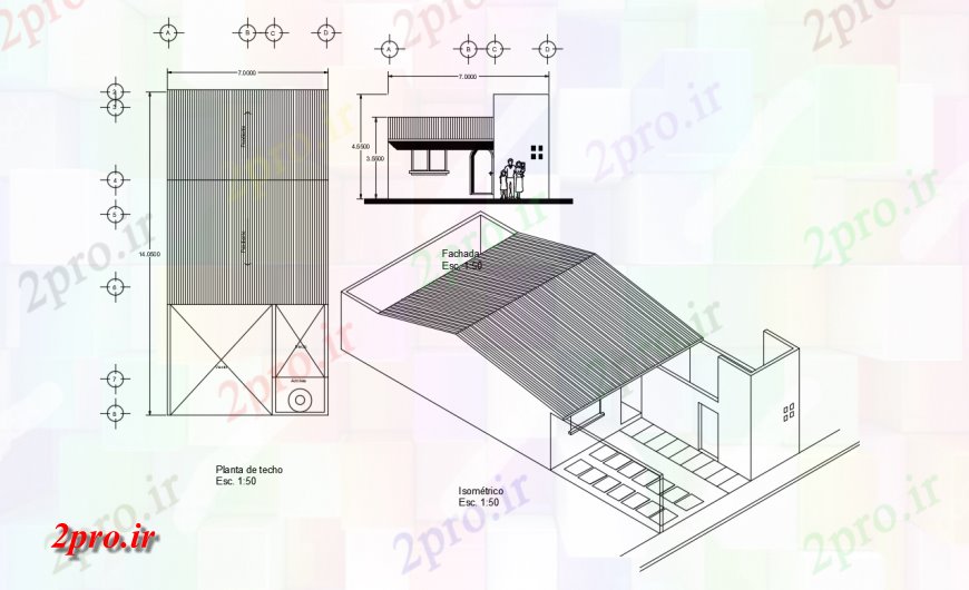 دانلود نقشه مسکونی  ، ویلایی ، آپارتمان  سقف طرحی نمای بالا و نما یک ساختمان و غیره (کد135281)