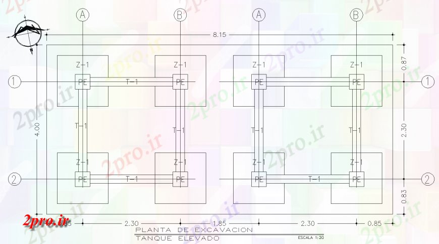 دانلود نقشه جزئیات ستون ستون جزئیات پایه و اساس طراحی  (کد135309)