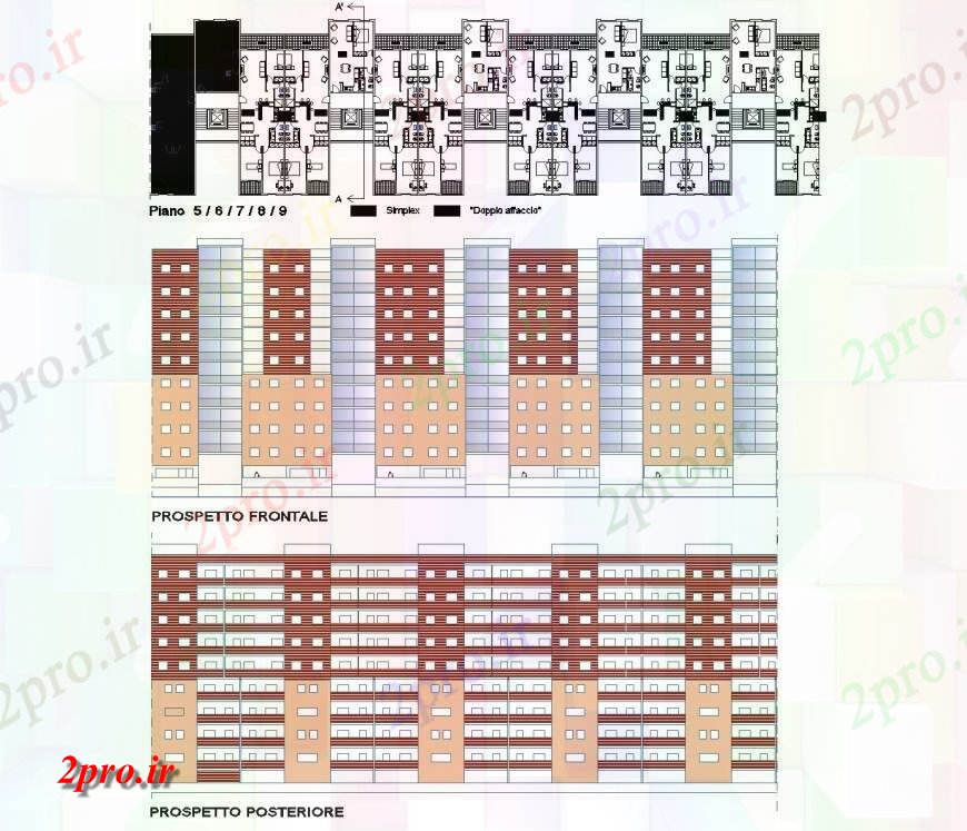 دانلود نقشه مسکونی  ، ویلایی ، آپارتمان  طرحی دوبلکس و نما جزئیات (کد135350)