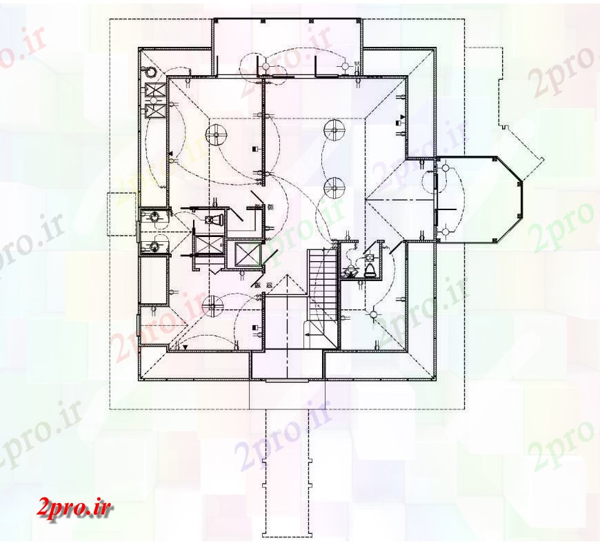 دانلود نقشه مسکونی  ، ویلایی ، آپارتمان  سقف برق خانه  طراحی (کد135354)