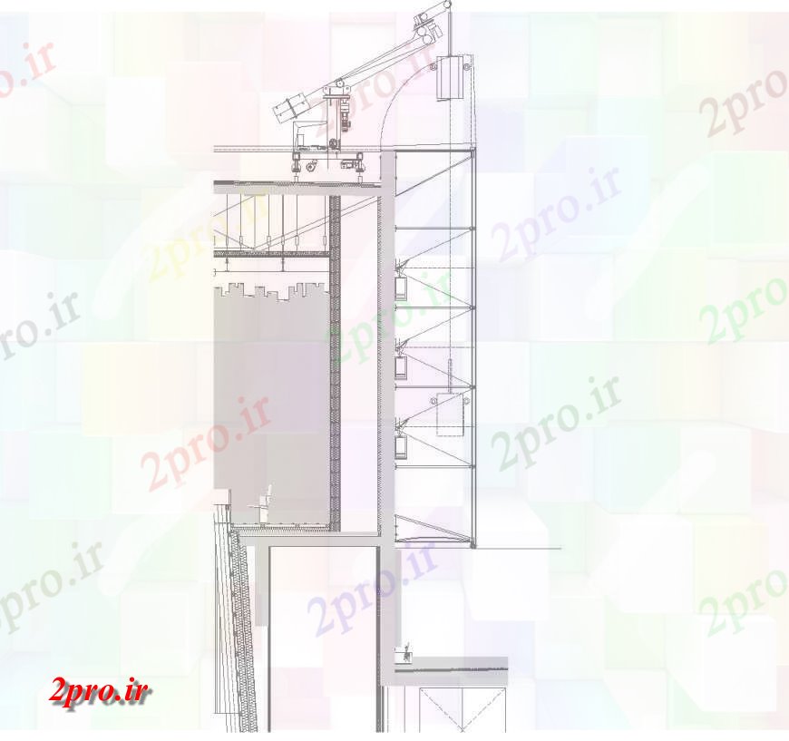 دانلود نقشه ساختمان اداری - تجاری - صنعتی سیستم پارکینگ بخش طرحی جزئیات (کد135363)