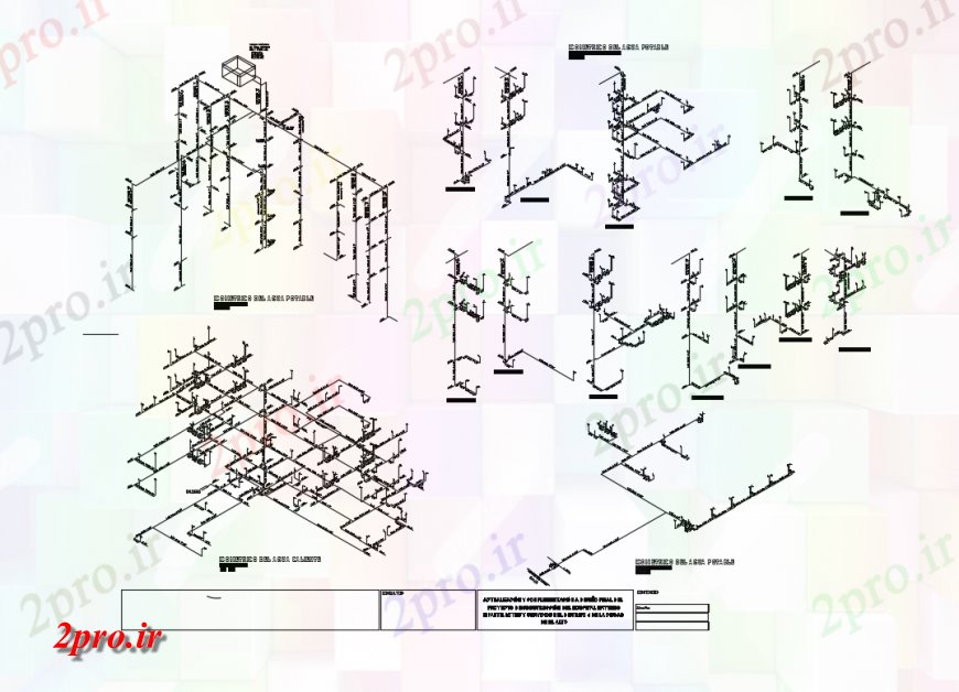 دانلود نقشه جزئیات لوله کشی ساختار و لوله کشی ایزومتریک جزئیات آب آشامیدنی از بیمارستان (کد135399)
