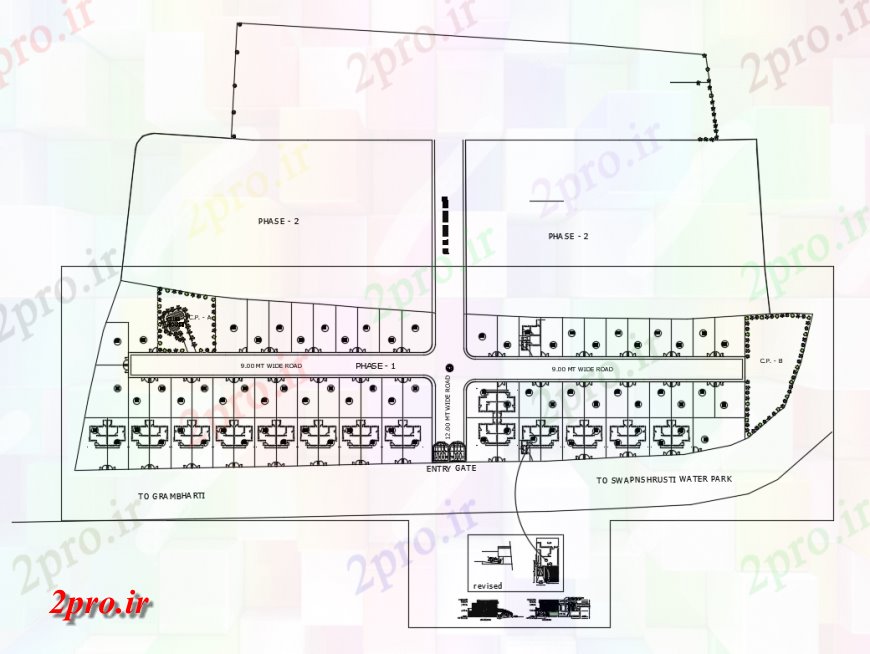 دانلود نقشه مسکونی  ، ویلایی ، آپارتمان  طرحی سایت مسکن مستعمره، نما، بخش و طرحی های (کد135431)