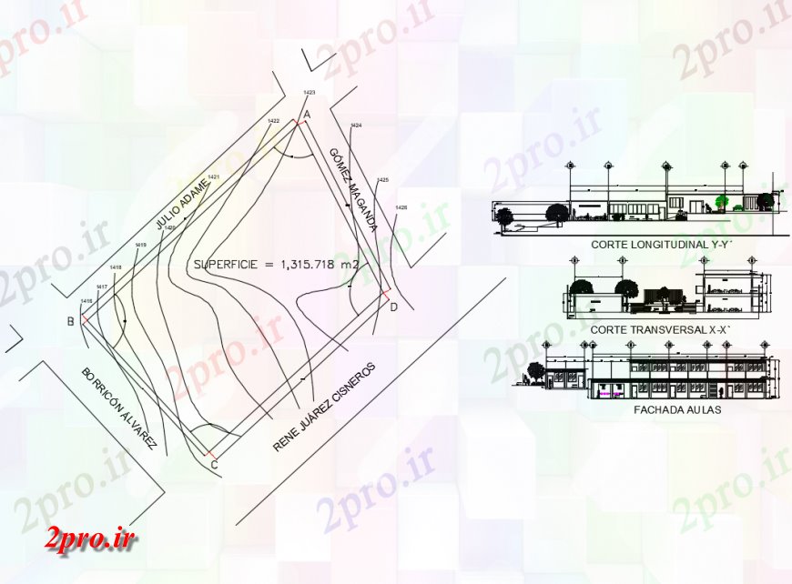 دانلود نقشه مسکونی  ، ویلایی ، آپارتمان  دان چند طرحی خانه سایت، نما و جزئیات مقطعی (کد135432)