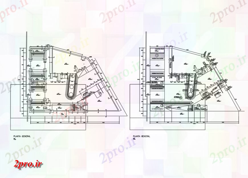 دانلود نقشه باغ پارک اسکیت پرو ساختار محوطه سازی 27 در 37 متر (کد135437)