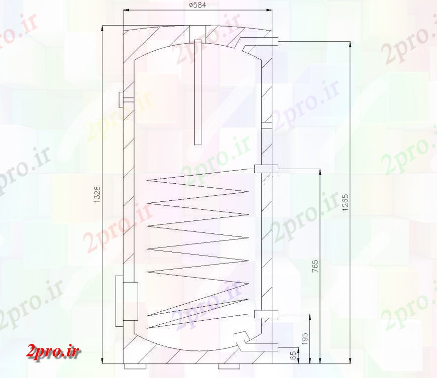 دانلود نقشه جزئیات لوله کشی دریچه دیافراگم  طراحی (کد135441)