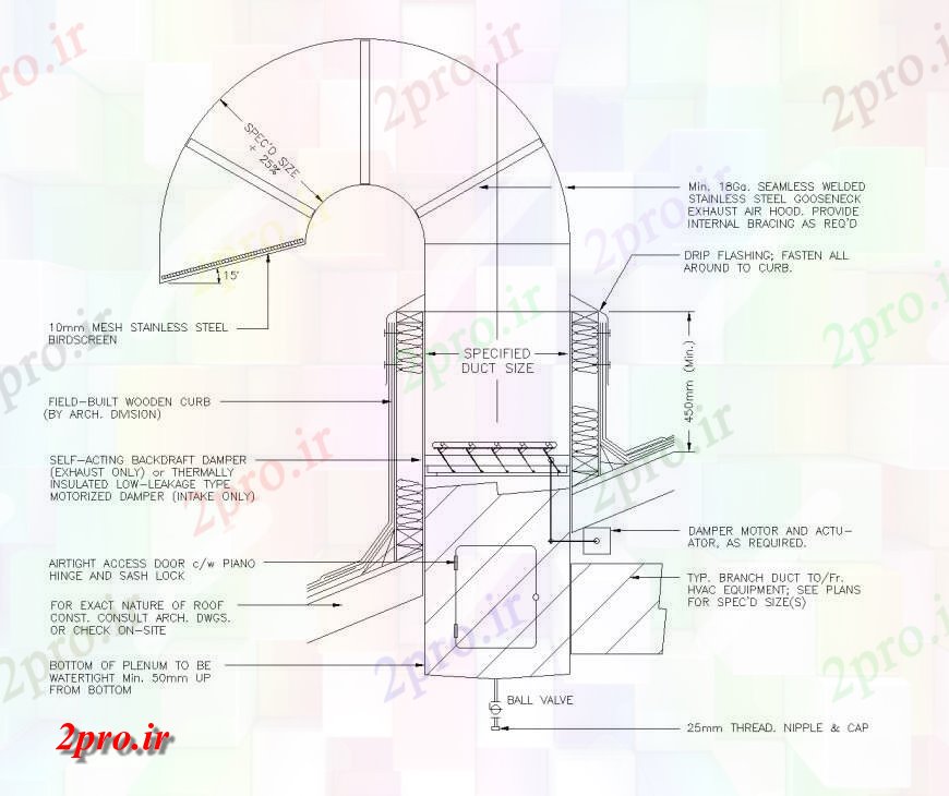 دانلود نقشه جزئیات پله و راه پله  زانویی مجرای اگزوز   (کد135463)