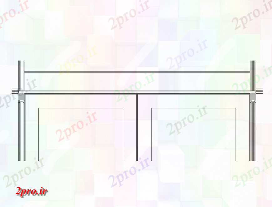 دانلود نقشه جزئیات طراحی در و پنجره   درب قاب جلو نما  (کد135471)
