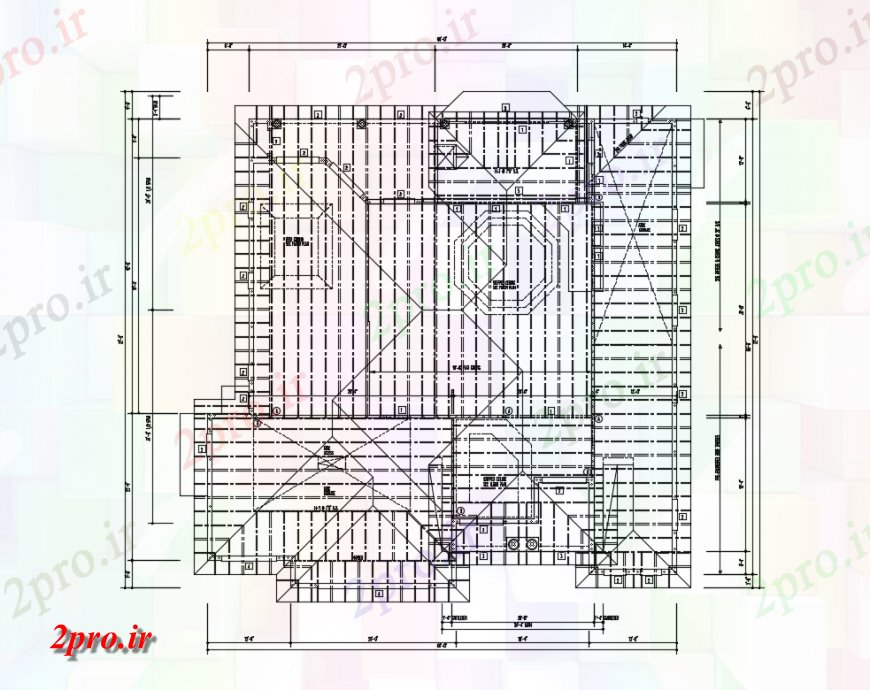 دانلود نقشه طراحی جزئیات ساختار خانه طرحی سقف طبقه دوم با ساختار برنامه پرتو  جزئیات (کد135483)