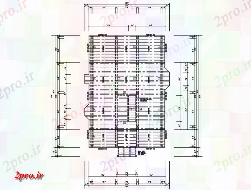 دانلود نقشه طراحی جزئیات ساختار جزئیات طرحی طبقه فریم دوم با برنامه پرتو و لنگر (کد135500)