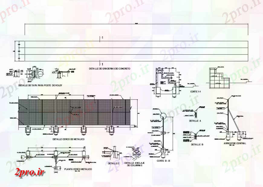 دانلود نقشه جزئیات پله و راه پله  بتن جزئیات ساختار ساخت و ساز دیوار خانه مستعمره (کد135526)