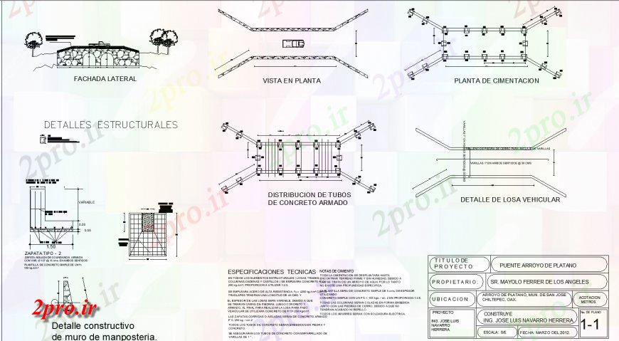 دانلود نقشه جزئیات ساخت پل سنگ جزئیات پل طراحی  (کد135529)