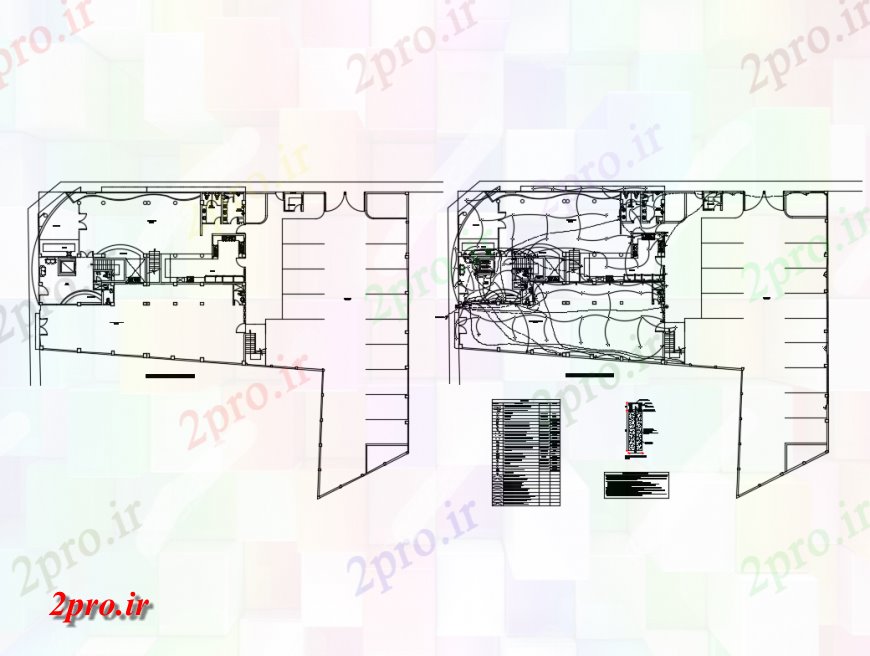 دانلود نقشه هتل - رستوران - اقامتگاه سه ستاره طرحی طبقه هتل و طراحی های الکتریکی جزئیات 19 در 25 متر (کد135537)