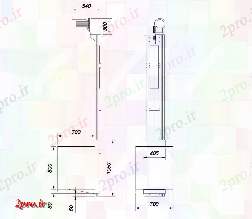 دانلود نقشه بلوک های مکانیکی طرحی پیشخدمت گنگ و بخش  (کد135587)