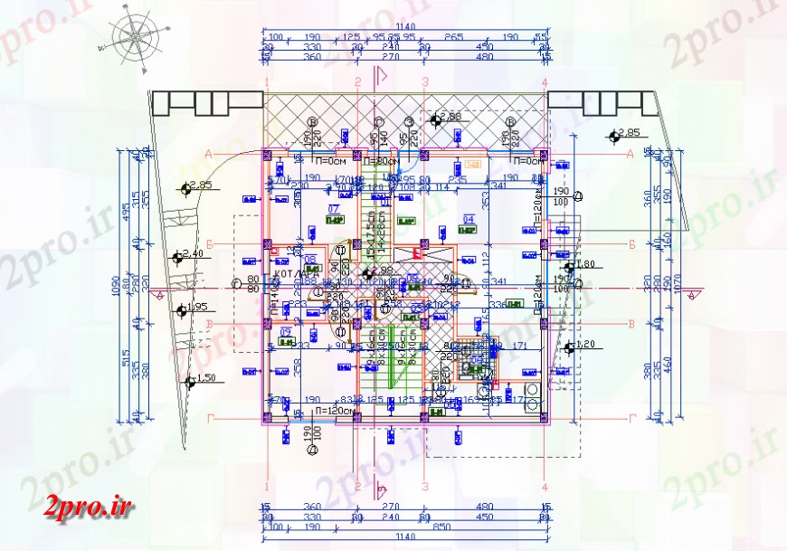دانلود نقشه طراحی جزئیات ساختار طبقات پارکینگ دراز کردن با جزئیات بعد (کد135695)