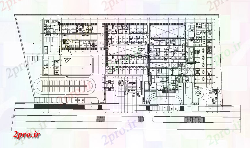 دانلود نقشه کارخانه صنعتی  ، کارگاه صنعتی  طرحی جزئیات ساختمان  دو بعدی   چیدمان اتوکد (کد135742)