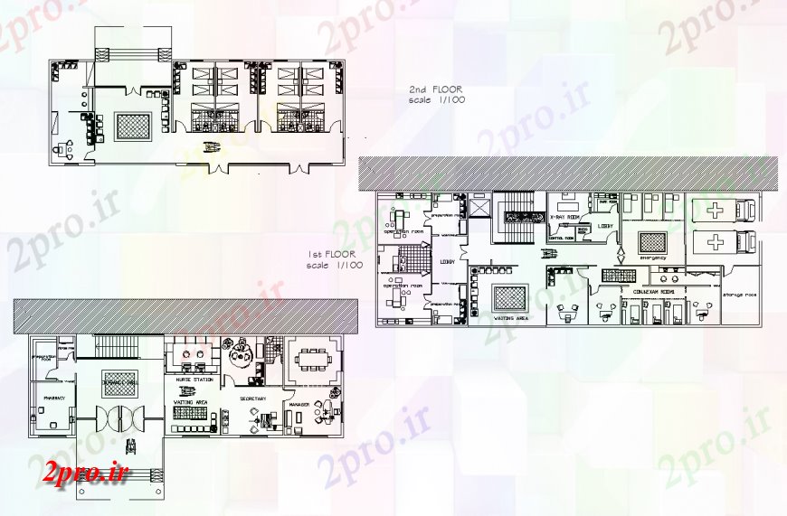 دانلود نقشه بیمارستان -  درمانگاه -  کلینیک بیمارستان جزئیات ساختار ساختمان طراحی  دو بعدی  (کد135759)