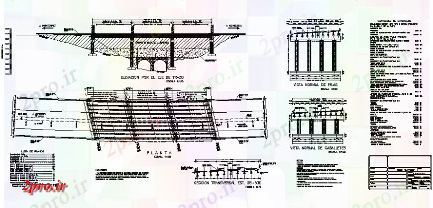 دانلود نقشه جزئیات ساخت پل پل جزئیات ساخت و ساز طراحی  (کد135764)