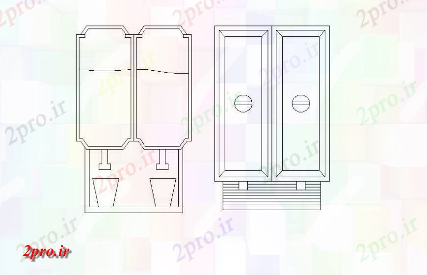 دانلود نقشه بلوک ، آرام ، نماد ماشین دو بعدی  مقابل جزئیات (کد135808)