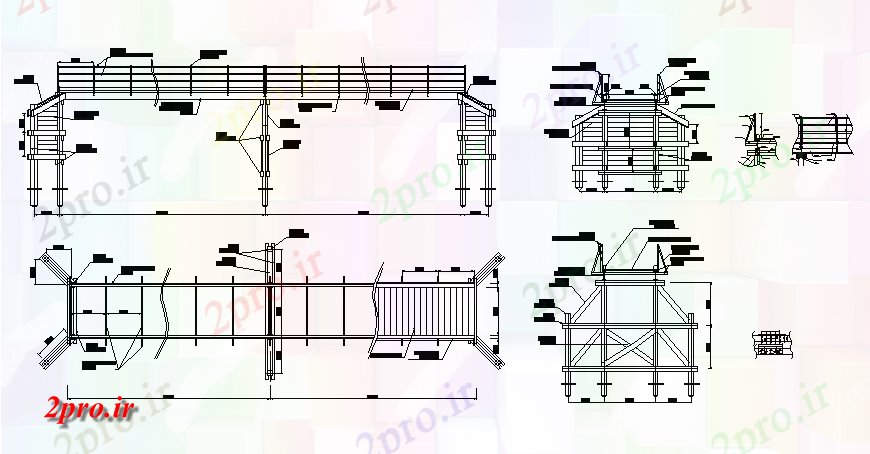 دانلود نقشه جزئیات ساخت پل چوبی ساخت و ساز پل پا طراحی  (کد135809)