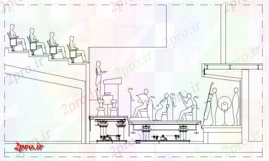 دانلود نقشه بلوک ، آرام ، نماد جبهه جزئیات از یک ارکستر مفهوم (کد135834)