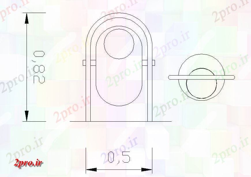 دانلود نقشه بلوک ، آرام ، نماد آینه حرکت صعودی و تلنگر جزئیات  دو بعدی  (کد135850)