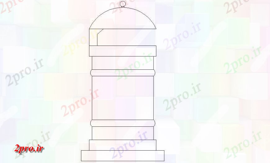 دانلود نقشه بلوک ، آرام ، نماد ارسال جلوی دفتر دو بعدی  جزئیات (کد135870)