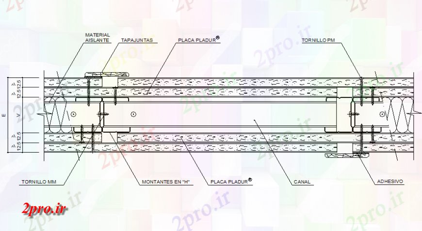 دانلود نقشه طراحی جزئیات ساختار جزئیات دیوار معمولی طراحی  (کد135880)