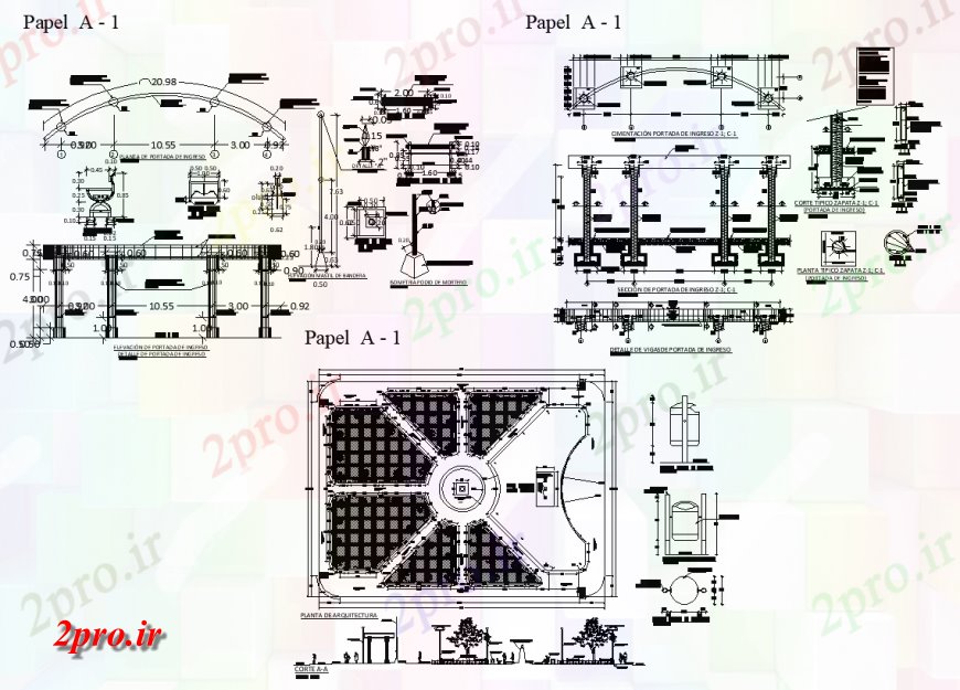 دانلود نقشه طراحی جزئیات ساختار ستون و ساختار سقف جزئیات  دو بعدی   چیدمان (کد135913)