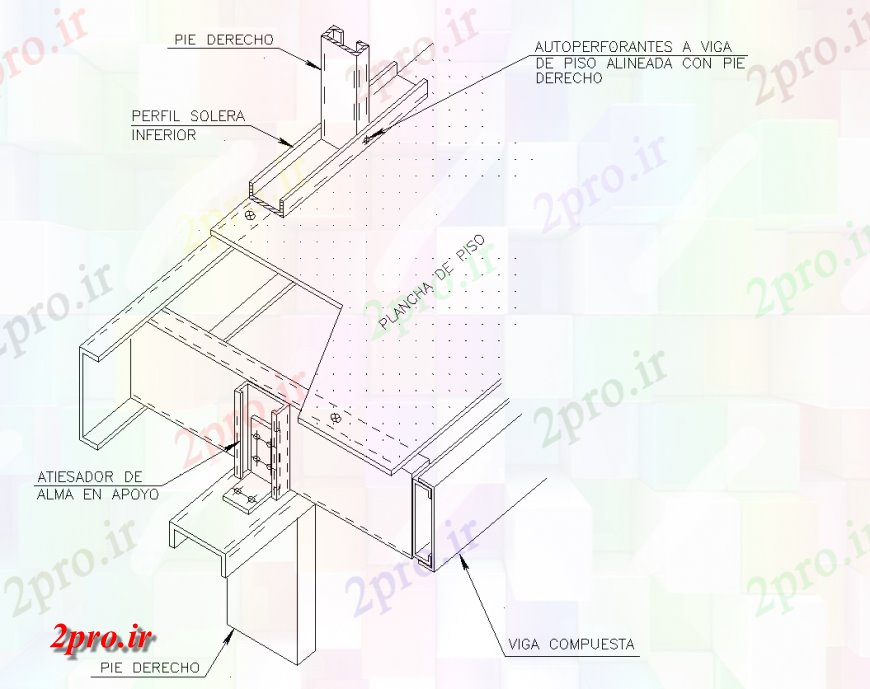 دانلود نقشه طراحی جزئیات تقویت کننده نازک کاری و جزئیات فریم های فولاد در طراحی تریدی (کد135939)