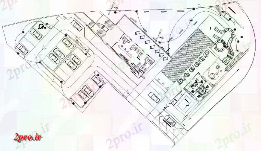 دانلود نقشه هتل - رستوران - اقامتگاه ELEC-نورپردازی خانه باشگاه رسم 26 در 44 متر (کد135947)