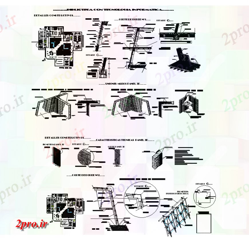 دانلود نقشه طراحی جزئیات ساختار ساختمان جزئیات و ساختار طرحی های مختلف طرحی  دو بعدی  (کد135968)