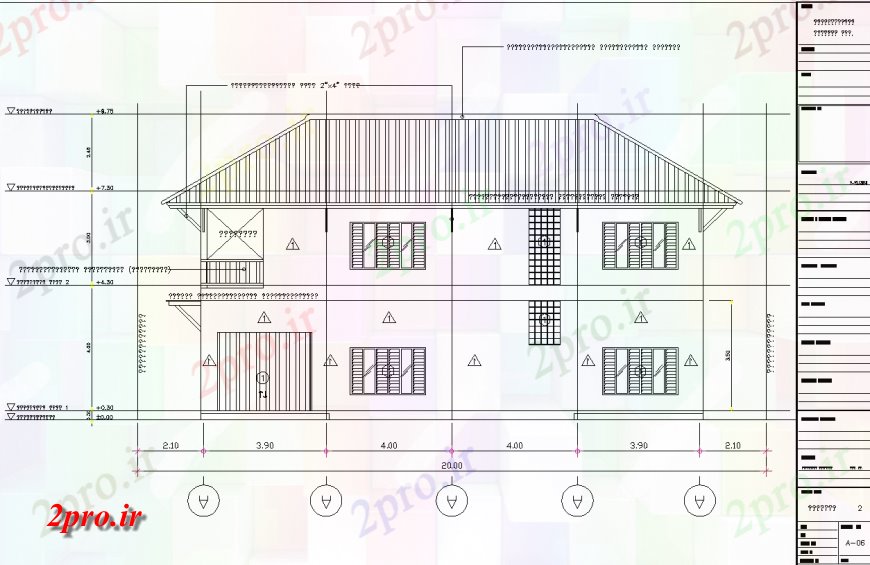 دانلود نقشه مسکونی  ، ویلایی ، آپارتمان  ویلا شیب دار نما سقف طراحی  (کد135983)