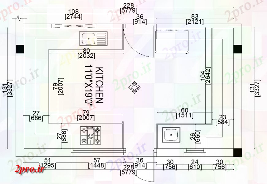 دانلود نقشه آشپزخانه جزئیات آشپزخانه کار طراحی  (کد136003)