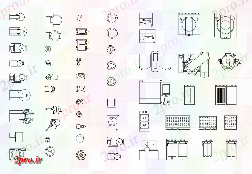 دانلود نقشه بلوک مبلمان تجهیزات رستوران   (کد136061)