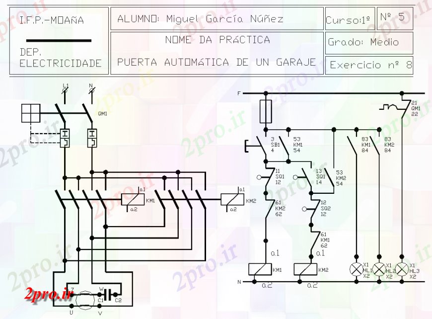 دانلود نقشه طراحی داخلی گاراژ جزئیات برقی طراحی  (کد136094)
