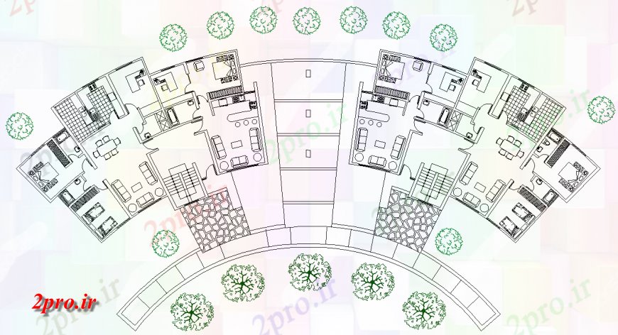 دانلود نقشه مسکونی  ، ویلایی ، آپارتمان  طرحی جزئیات از گروه مسکن  (کد136111)