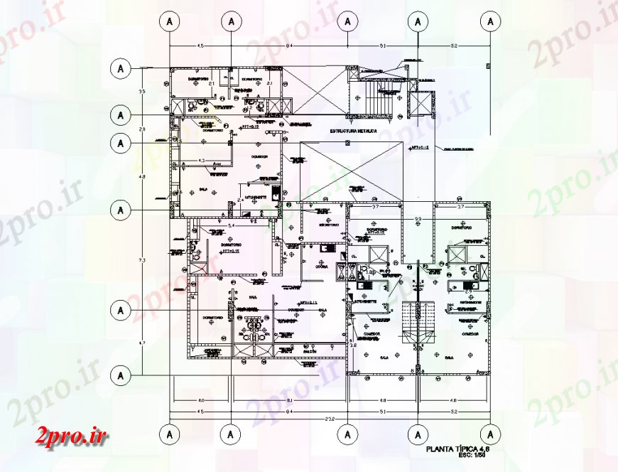 دانلود نقشه مسکونی  ، ویلایی ، آپارتمان  یکی از خانه خانواده طراحی طرحی معمولی ساختار  جزئیات  (کد136122)