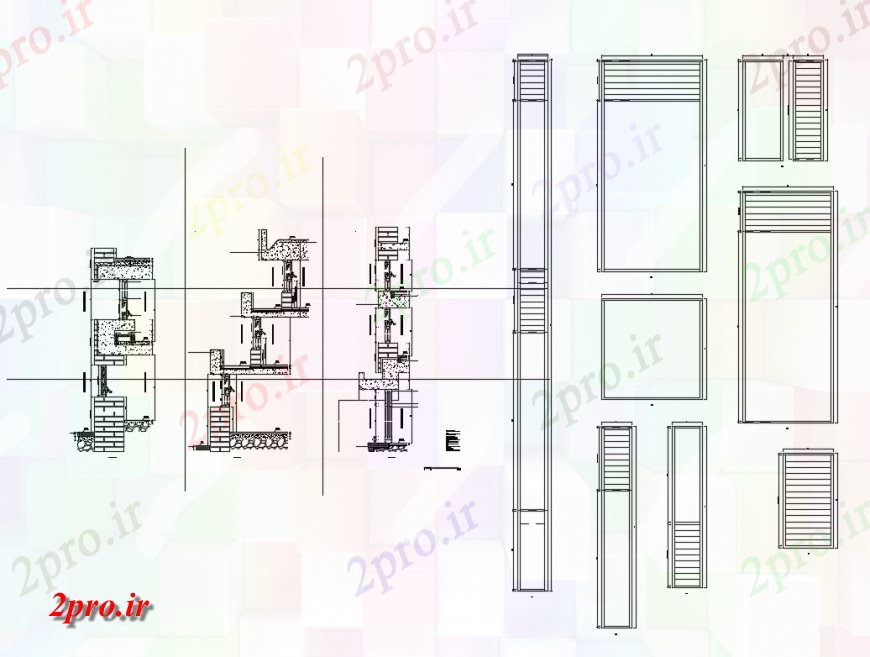 دانلود نقشه طراحی جزئیات ساختار پنجره های آلومینیومی ساختار فشارنده و نصب و راه اندازی جزئیات (کد136142)