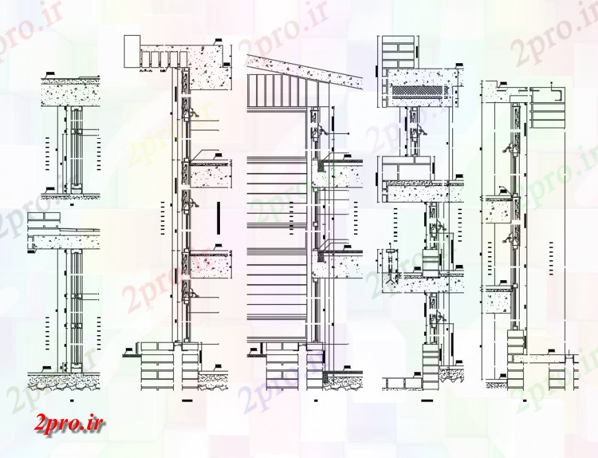 دانلود نقشه طراحی جزئیات ساختار داخلی و جزئیات ساختار بیرونی ساخت و ساز پنجره آلومینیوم  جزئیات (کد136144)