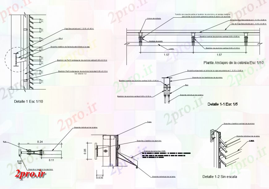 دانلود نقشه طراحی جزئیات ساختار مستطیل جزئیات ساختار قاب آلومینیومی مشخصات خانه ساخت و ساز (کد136148)