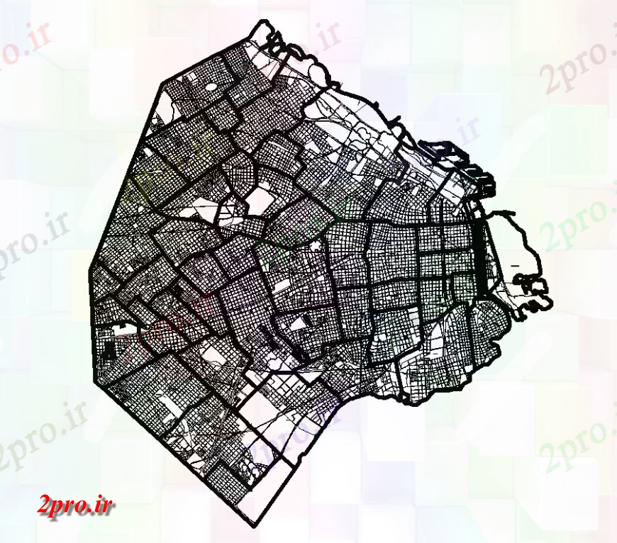 دانلود نقشه برنامه ریزی شهری نقشه با جزئیات از منطقه با کار های معماری در طراحی (کد136157)