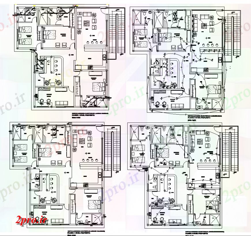 دانلود نقشه مسکونی ، ویلایی ، آپارتمان ویلایی تمام طرحی کار طراحی 14 در 16 متر (کد136223)