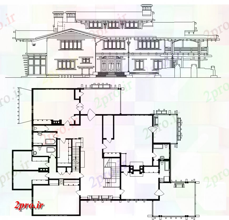 دانلود نقشه مسکونی  ، ویلایی ، آپارتمان  Gambel جزئیات خانه طراحی  (کد136238)