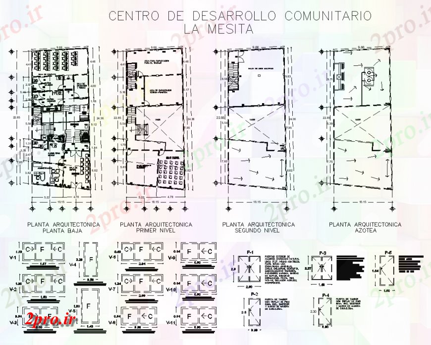 دانلود نقشه ساختمان دولتی ، سازمانی توسعه جامعه جزئیات مرکز طراحی 10 در 24 متر (کد136247)