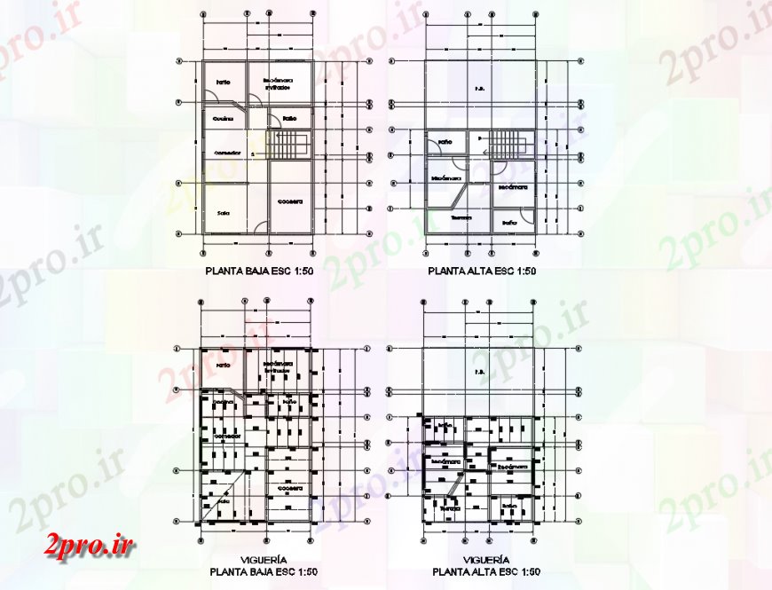 دانلود نقشه مسکونی  ، ویلایی ، آپارتمان  طراحی مسکونی ساختار طبقه مسکن جزئیات (کد136292)