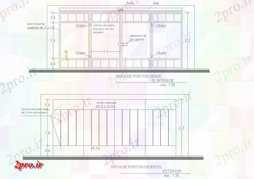 دانلود نقشه جزئیات طراحی در و پنجره  درب و یا نما دروازه طراحی  (کد136330)